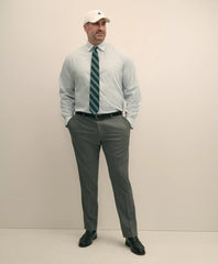 Big & Tall Stretch Cotton Non-Iron Pinpoint Oxford Ainsley Collar, Windowpane Dress Shirt | Brooks Brothers sale