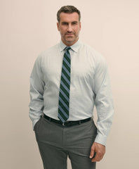 Big & Tall Stretch Cotton Non-Iron Pinpoint Oxford Ainsley Collar, Windowpane Dress Shirt | Brooks Brothers sale