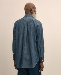 Brooks Brothers X Engineered Garments Cotton Chambray Round Pinhole Collar Oversized Dress Shirt | Brooks Brothers for sale