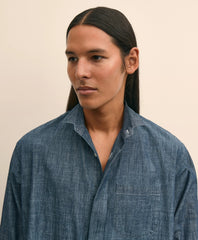Brooks Brothers X Engineered Garments Cotton Chambray Wing Collar Oversized Dress Shirt | Brooks Brothers outlet