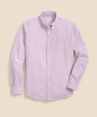 Washed Cotton Seersucker Button-Down Collar, Stripe Sport Shirt | Brooks Brothers online shop