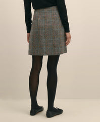 Wool Multi-Check Wrap Mini Skirt | Brooks Brothers online