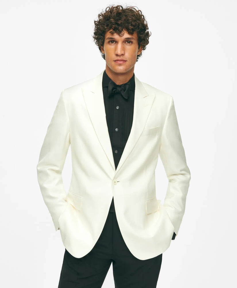 Black Fleece Peak Lapel Dinner Jacket in Silk Dupioni | Brooks Brothers on sale
