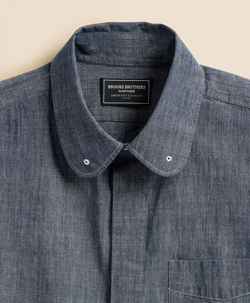 Brooks Brothers X Engineered Garments Cotton Chambray Round Pinhole Collar Oversized Dress Shirt | Brooks Brothers for sale