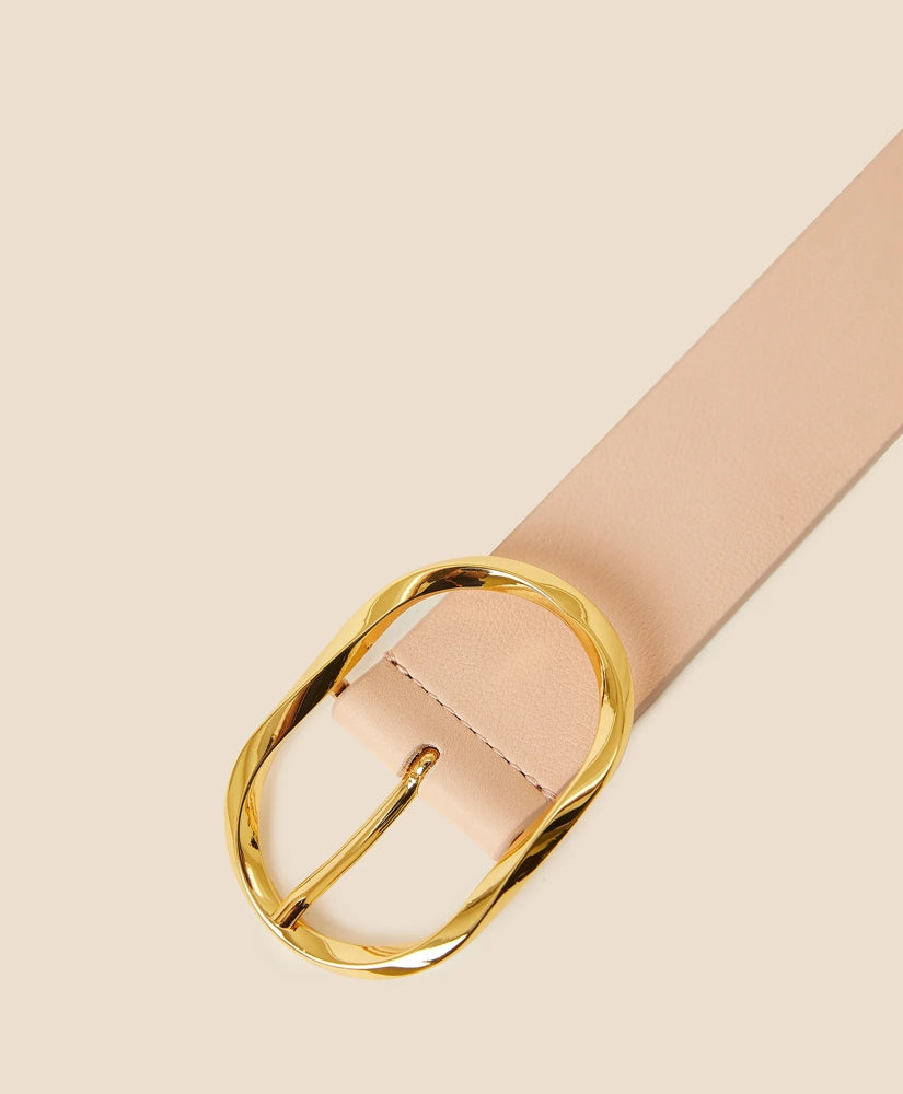 B-Low the Belt Gold-Tone & Leather Twisted Buckle Belt | Brooks Brothers online shop