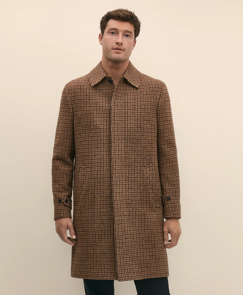 Lambswool Tattersall Balmacaan Coat | Brooks Brothers outlet