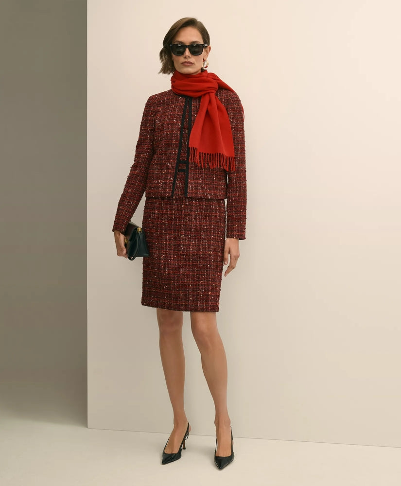 Boucle Tipped Sheath Dress | Brooks Brothers outlet