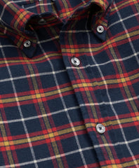 Portuguese Flannel Polo Button Down Collar, WIndowpane Shirt | Brooks Brothers discount