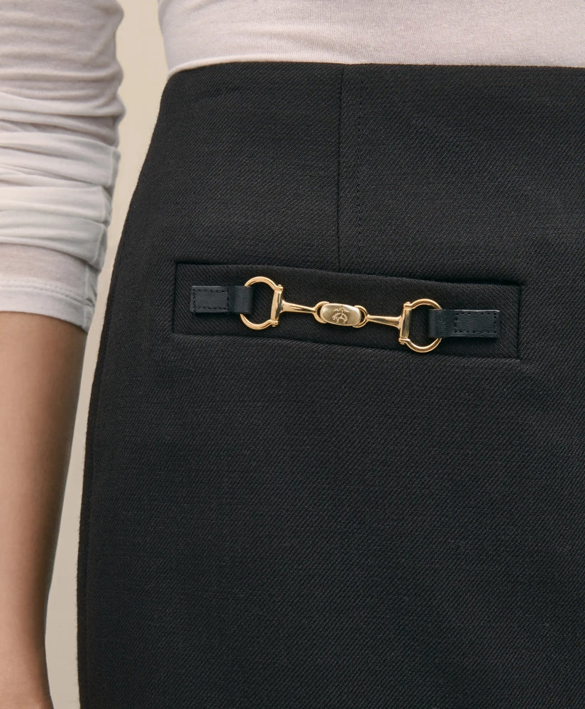 Wool Blend Horsebit-Trim Pencil Skirt | Brooks Brothers on sale