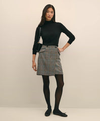 Wool Multi-Check Wrap Mini Skirt | Brooks Brothers online
