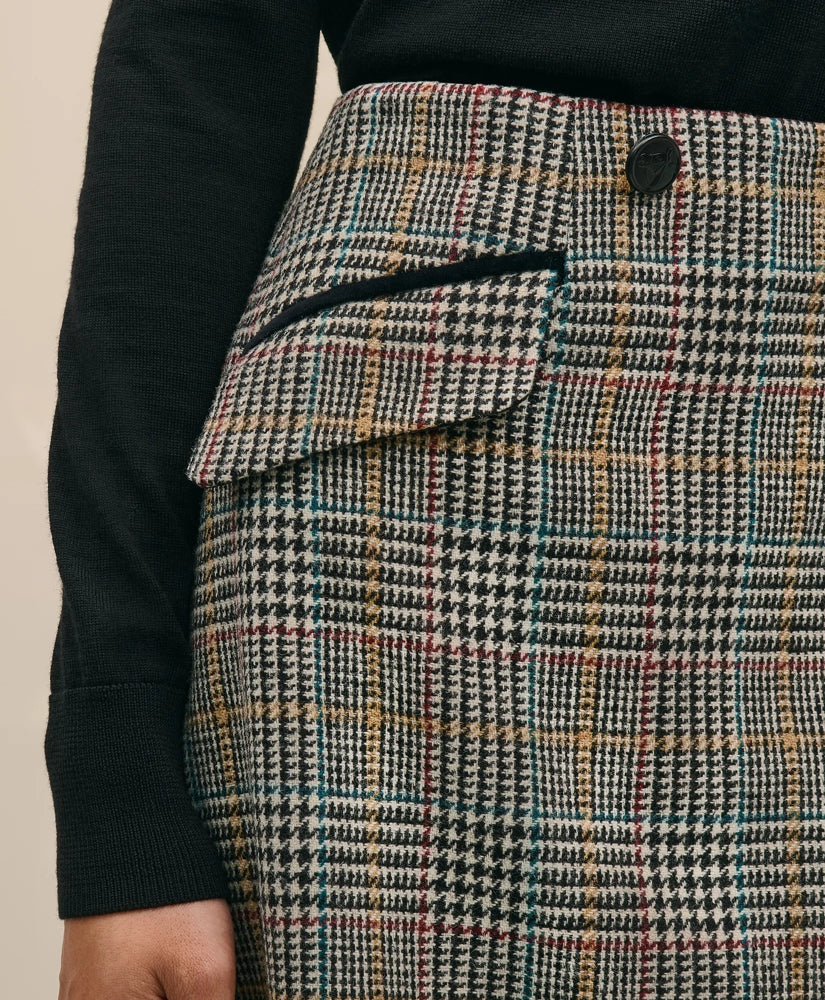 Wool Multi-Check Wrap Mini Skirt | Brooks Brothers online