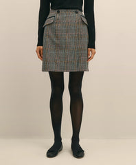 Wool Multi-Check Wrap Mini Skirt | Brooks Brothers online
